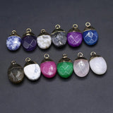 5 Pcs Oval Shape Faceted Crystal Pendants Geode Agate Charms for Jewelry Making