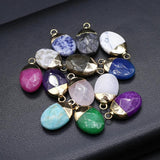 5 Pcs Oval Shape Faceted Crystal Pendants Geode Agate Charms for Jewelry Making