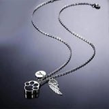 Paw Print Ashes Urn Pendant Necklace Stainless Steel Initial Charm Keepsake