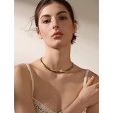 Stainless Steel Short Chain Torques Choker Necklace Metal Charm Jewelry