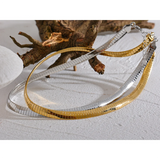 Stainless Steel Short Chain Torques Choker Necklace Metal Charm Jewelry