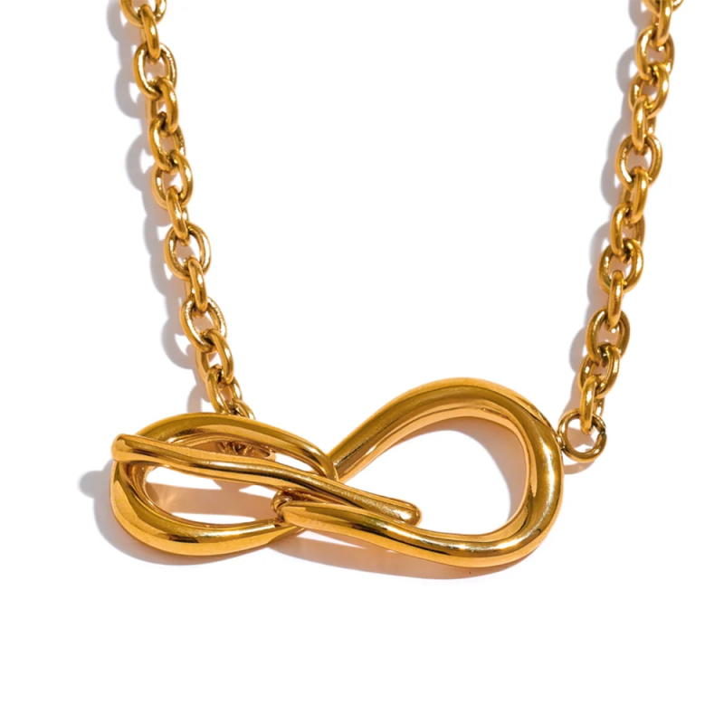 Stainless Steel Pendant Necklace Statement Metal Chain Collar Charm Jewelry