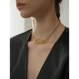 Stainless Steel Pendant Necklace Statement Metal Chain Collar Charm Jewelry