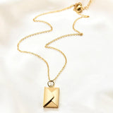 Love Letter Envelope Pendant Necklace Stainless Steel Romantic Jewelry