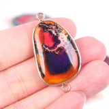 Natural Stone Trapezoid Sea Sediment Pendant for Jewelry Making 21*39mm
