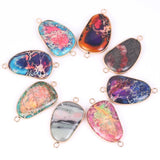 Natural Stone Trapezoid Sea Sediment Pendant for Jewelry Making 21*39mm