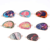 Natural Stone Trapezoid Sea Sediment Pendant for Jewelry Making 21*39mm