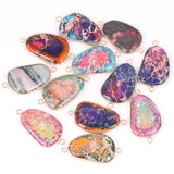 Natural Stone Trapezoid Sea Sediment Pendant for Jewelry Making 21*39mm