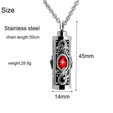 Crystal Cremation Urn Pendant Necklace Stainless Steel Memorial Charm