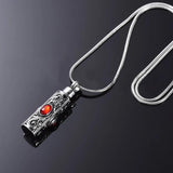 Crystal Cremation Urn Pendant Necklace Stainless Steel Memorial Charm