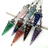 KFT 7 Chakra Crystal Spiral Pendulum Dowsing Divination