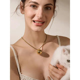25mm Stainless Steel Big Ball Pendant Necklace Real Plated Waterproof