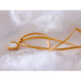 Natural Shell Round Pendant Necklace Stainless Steel Chain Temperament Jewelry