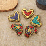 Vintage Golden Beads Charms Pendant Nepalese Polymer Clay Brass DIY Jewelry