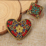 Vintage Golden Beads Charms Pendant Nepalese Polymer Clay Brass DIY Jewelry