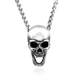 Vintage Gothic Skull Pendant Necklace Punk Stainless Steel Skull Necklace
