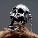 Vintage Gothic Skull Pendant Necklace Punk Stainless Steel Skull Necklace