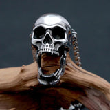 Vintage Gothic Skull Pendant Necklace Punk Stainless Steel Skull Necklace
