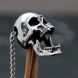 Vintage Gothic Skull Pendant Necklace Punk Stainless Steel Skull Necklace
