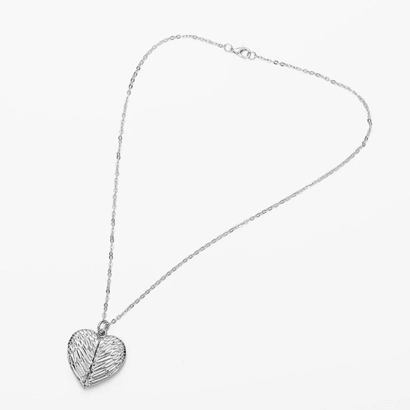 Angel Wing Heart Necklace Charm - Hot Transfer Printing Photo Pendant