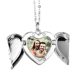 Angel Wing Heart Necklace Charm - Hot Transfer Printing Photo Pendant