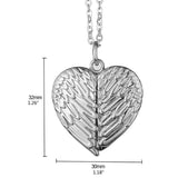 Angel Wing Heart Necklace Charm - Hot Transfer Printing Photo Pendant