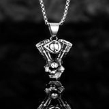 Retro Motorcycle Engine Pendant Necklace Men Stainless Steel