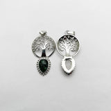 Gem Stone Alloy Money Tree Necklace Pendant for Jewelry Making