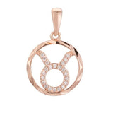 FJ 12 Zodiac Sign Rose Round Constellation Necklace