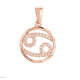 FJ 12 Zodiac Sign Rose Round Constellation Necklace