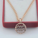 Rose Gold Cross Pendant Necklace with Cubic Zirconia 585 Chain