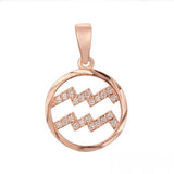 Rose Gold Cross Pendant Necklace with Cubic Zirconia 585 Chain