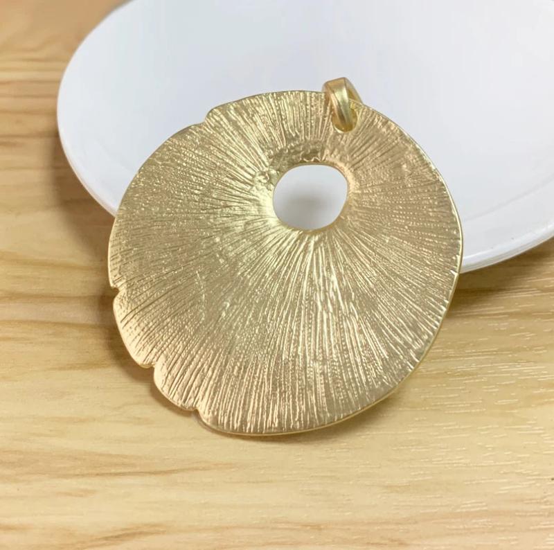 Matt Large Open Irregular Round Charm Pendant for Necklace Making