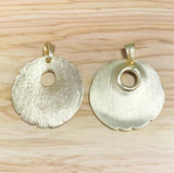 Matt Large Open Irregular Round Charm Pendant for Necklace Making
