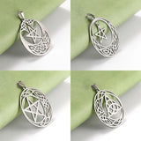 5pcs Pentagram Celtic Knot Pendant Stainless Steel Charm Pendant