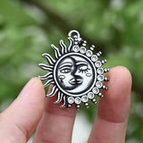 Moon Sun Face Pendant Necklace Engraved Name Stars Couple Gift