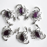 Amethyst Scorpion Pendant Brooch for Jewelry Making 6pcs/lot