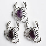 Amethyst Scorpion Pendant Brooch for Jewelry Making 6pcs/lot