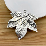 5 Tibetan Silver/Gold Large Maple Leaf Charms for DIY Necklace Making 59x58mm