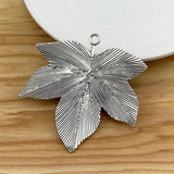 5 Tibetan Silver/Gold Large Maple Leaf Charms for DIY Necklace Making 59x58mm