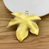 5 Tibetan Silver/Gold Large Maple Leaf Charms for DIY Necklace Making 59x58mm