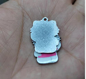 10 Pcs Cartoon Necklace Key Chain Enamel Beads Pendants Metal Charms