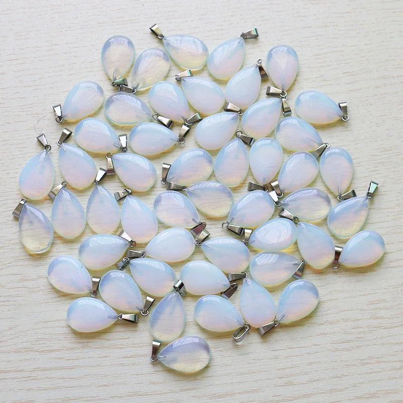Opal Stone Water Drop Teardrop Beads Pendants for DIY Jewelry Making