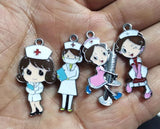 10 Pcs Grey's Anatomy Nurse Charms for DIY Jewelry Making