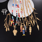 Sea Whale Necklace Pendant Chain Fish Mermaid Tassel Choker