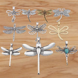 3 Vintage Antique Large Dragonfly Charms Pendants DIY Jewelry Making