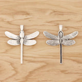 3 Vintage Antique Large Dragonfly Charms Pendants DIY Jewelry Making