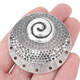 4pcs Antique Silver Swirl Spiral Charms Pendants 71x56mm