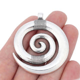 4pcs Antique Silver Swirl Spiral Charms Pendants 71x56mm