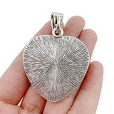 2pcs Tibetan Silver Large Heart Stone Charms Pendant Necklace Jewelry